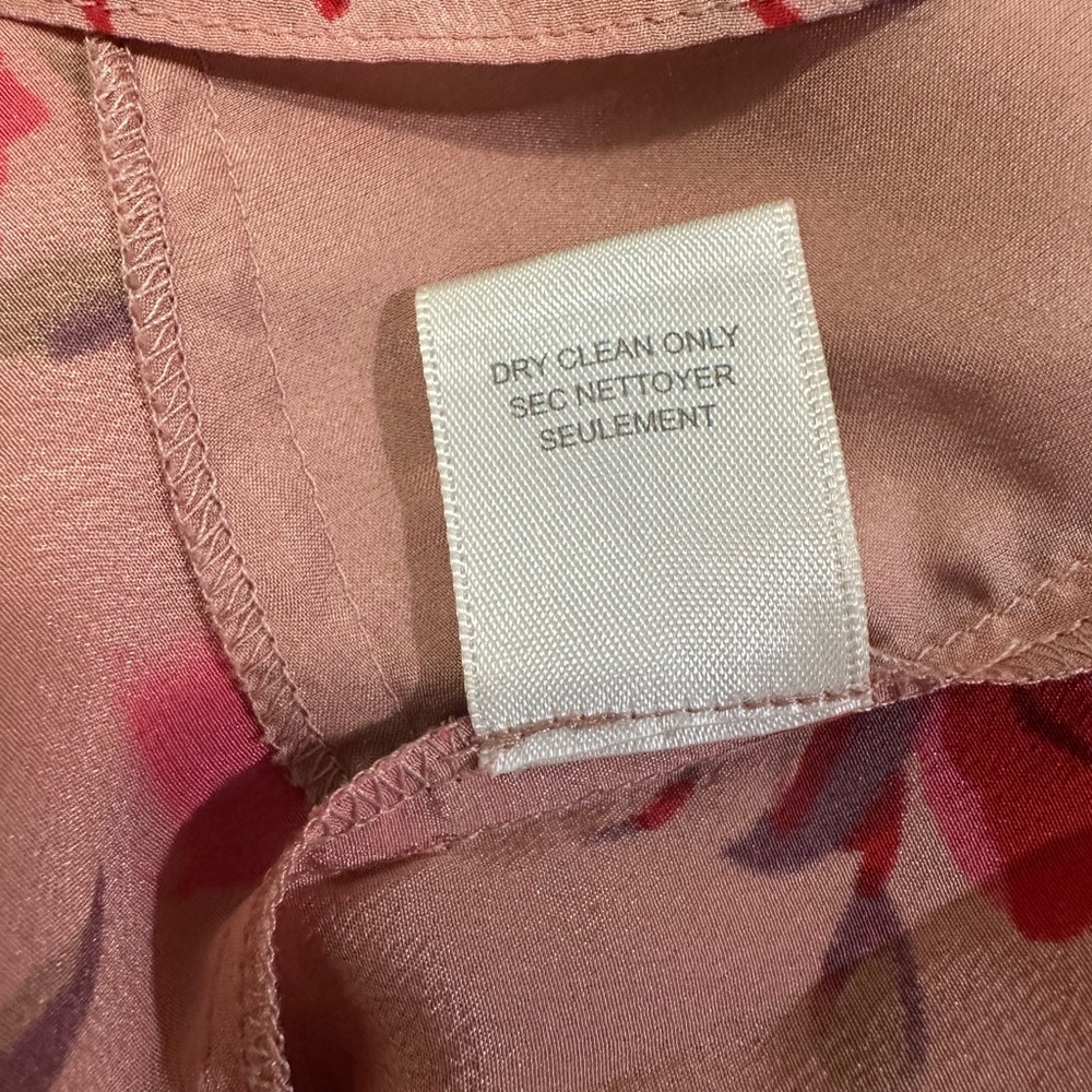 Rebecca Taylor 100%  Silk Rose Print Blouse Sz 8 - Picture 10 of 10
